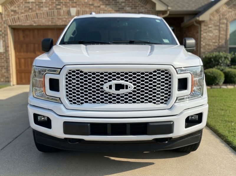 Oxford White mesh grille for a 2018-2020 Ford F-150