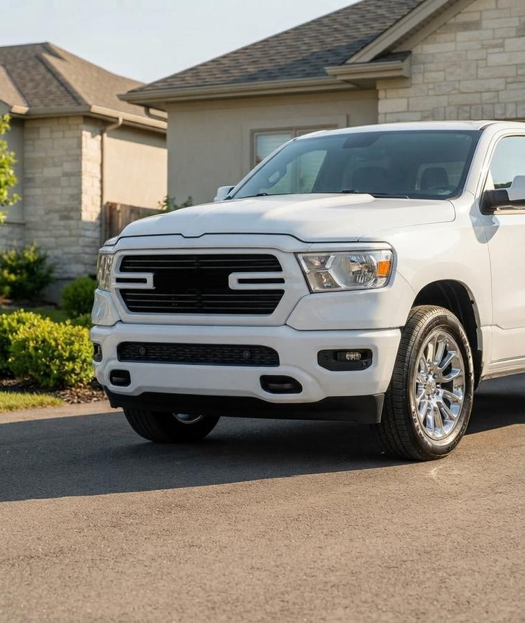 Bright White Front Bumper Face Bar For 2019-2024 Dodge Ram 1500